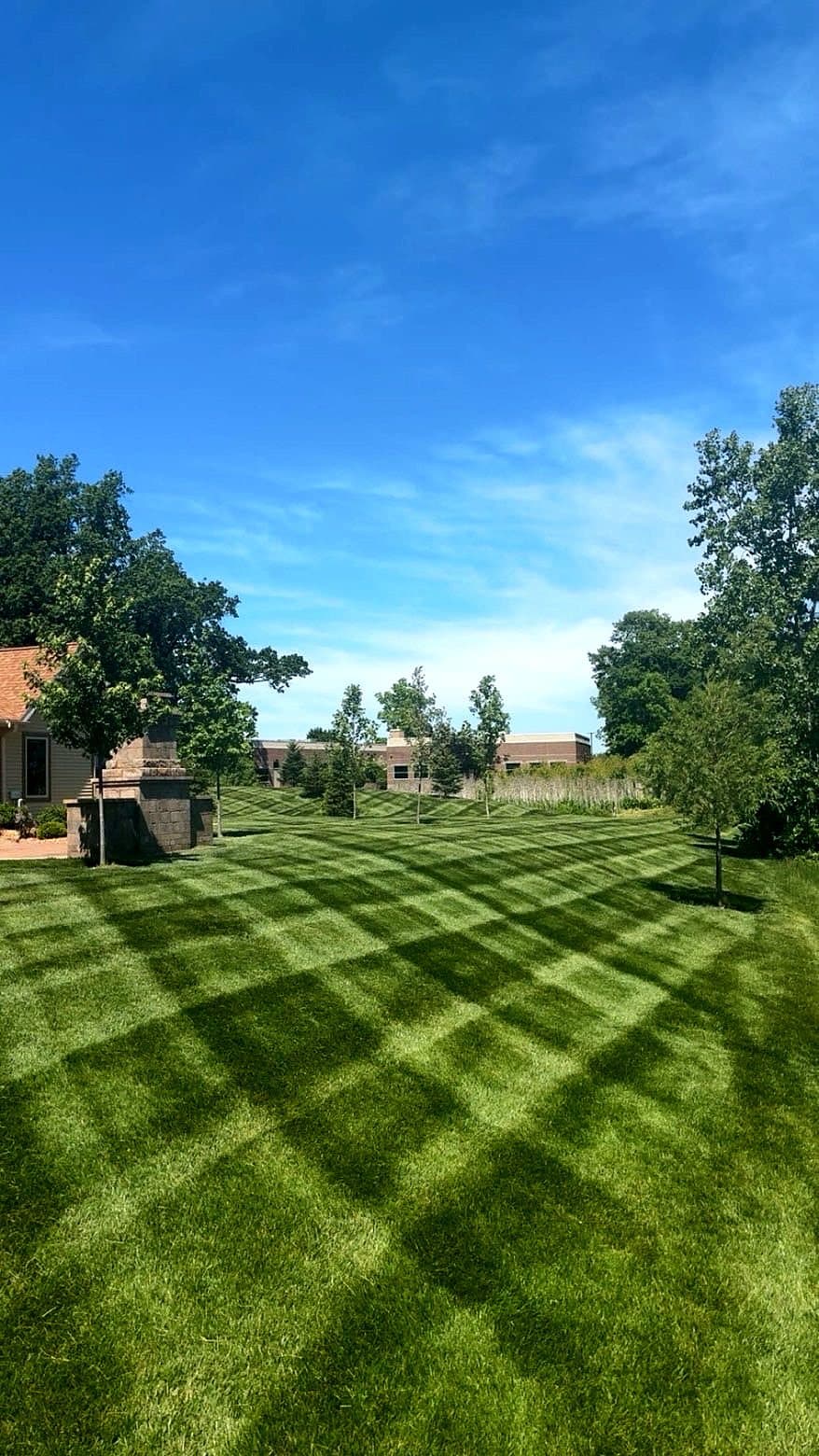 Precisely striped lawn completed by CDL Landscape Services
